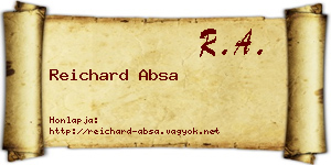 Reichard Absa névjegykártya
